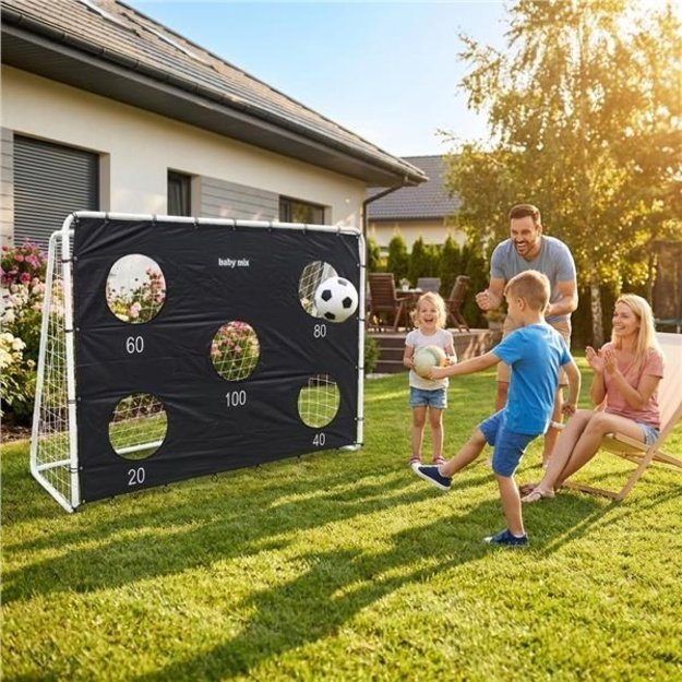 Football Goal with Target Sheet Baby Mix black