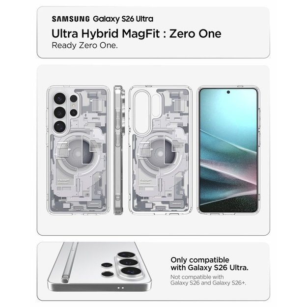 Spigen Ultra Hybrid Mag MagSafe - Case for Samsung Galaxy S26 Ultra (Zero One White)