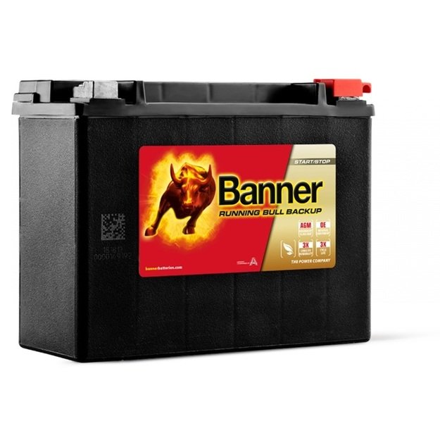 Banner 20Ah 300A RUNNING BULL BACKUP AUX18 12V 206x91x163mm  