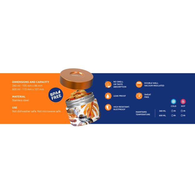 Quokka Whim – nerūdijančio plieno maisto stiklainis 360 ml (ruduo) 3