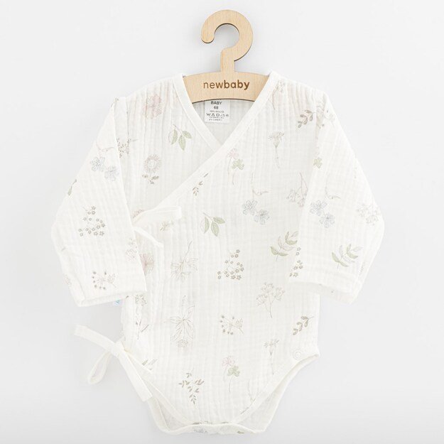 Baby Muslin Bodysuit su šoniniais kaklaraiščiais New Baby Zoe, dydis 74 (6-9m), 74 (6-9m)