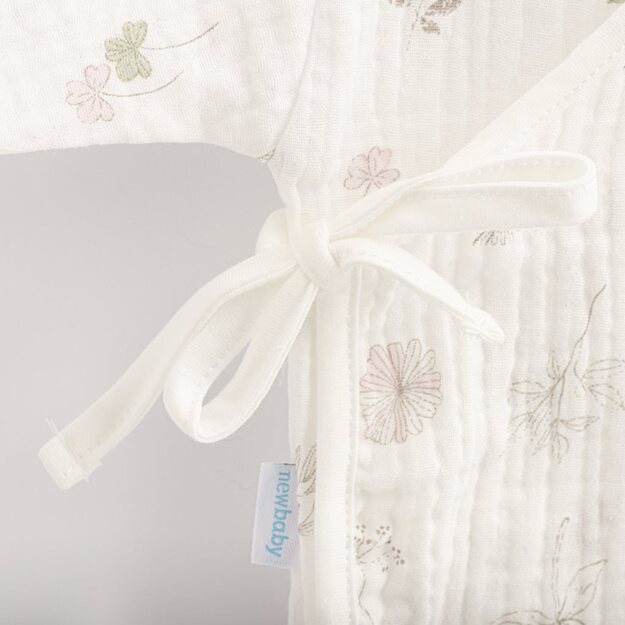 Baby Muslin Bodysuit su šoniniais kaklaraiščiais New Baby Zoe, dydis 74 (6-9m), 74 (6-9m)