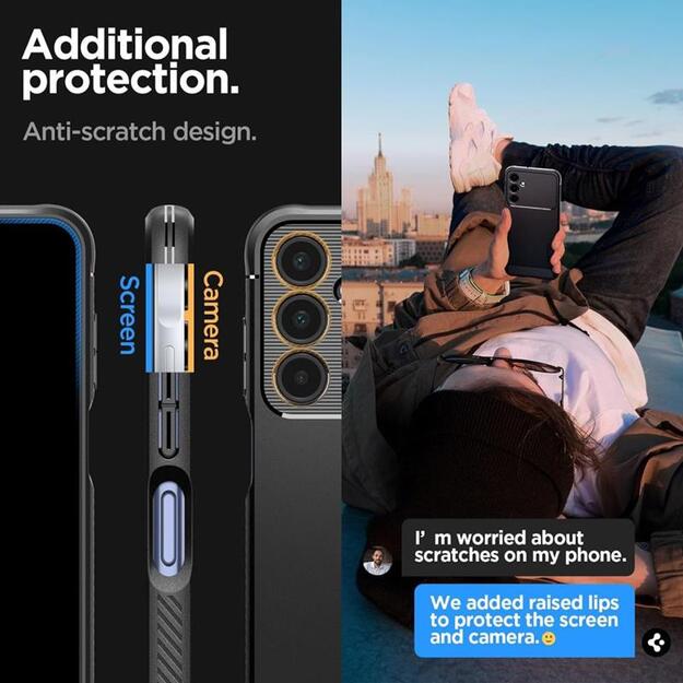 Spigen Rugged Armor – dėklas, skirtas Samsung Galaxy A25 5G (juodas) 3