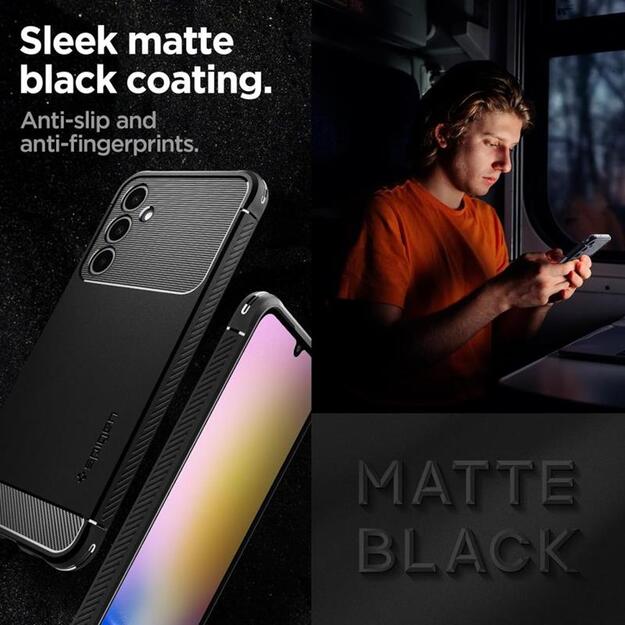 Spigen Rugged Armor – dėklas, skirtas Samsung Galaxy A25 5G (juodas) 11