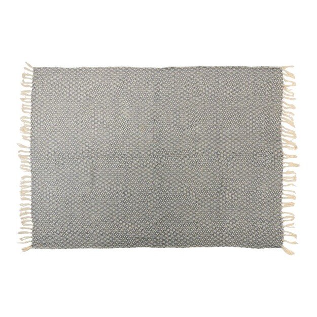 Arti Casa - medvilninis rombo formos rašto apklotas 130x170 cm (mėlyna / balta) 2