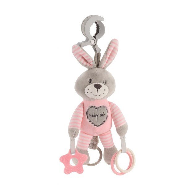 Pliušinis žaislas su vibracija Baby Mix triušis rožinis