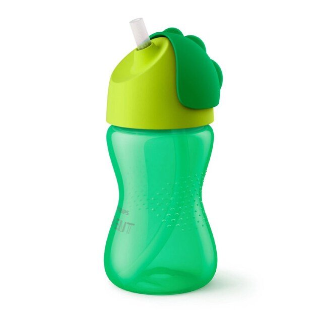 Magiškas puodelis su lanksčiu šiaudeliu Avent 300 ml žalias