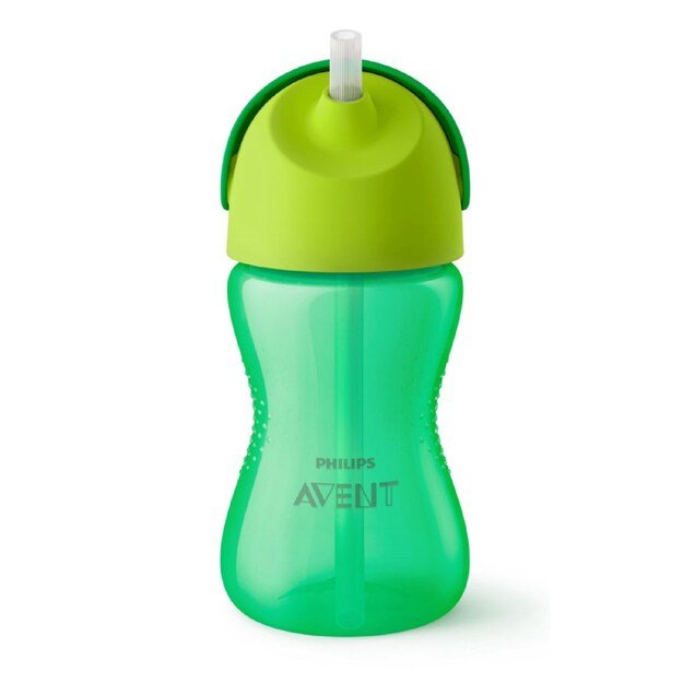 Magiškas puodelis su lanksčiu šiaudeliu Avent 300 ml žalias