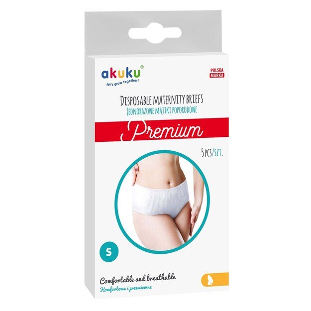 Vienkartinės pogimdyminės kelnaitės Akuku PREMIUM dydis. S 5 vnt., S, S dydžiai