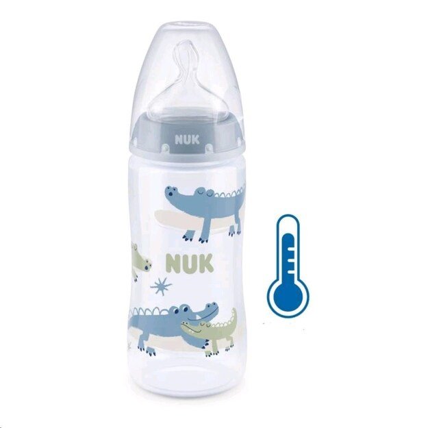 NUK FC+Temperature Control Baby Bottle 300 ml BOX-Flow Control Teat Blue