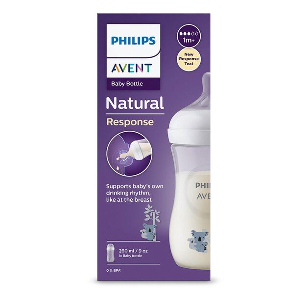 Avent Natural Response Bottle 260 ml +1m koala