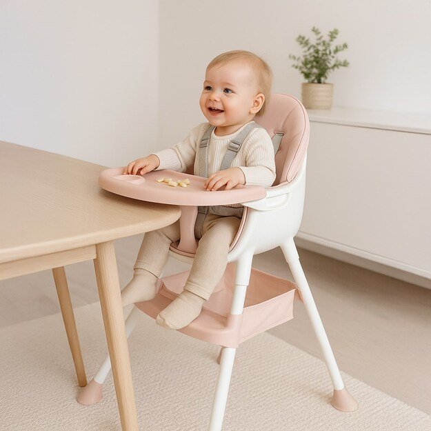 Valgomojo kėdė Baby Mix Nora dulkėta rožinė