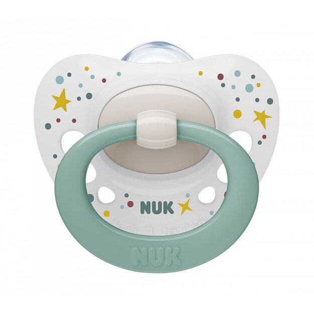 NUK Signature čiulptukas 0-6m žaliai baltas, dydis 0-6m, 0-6m