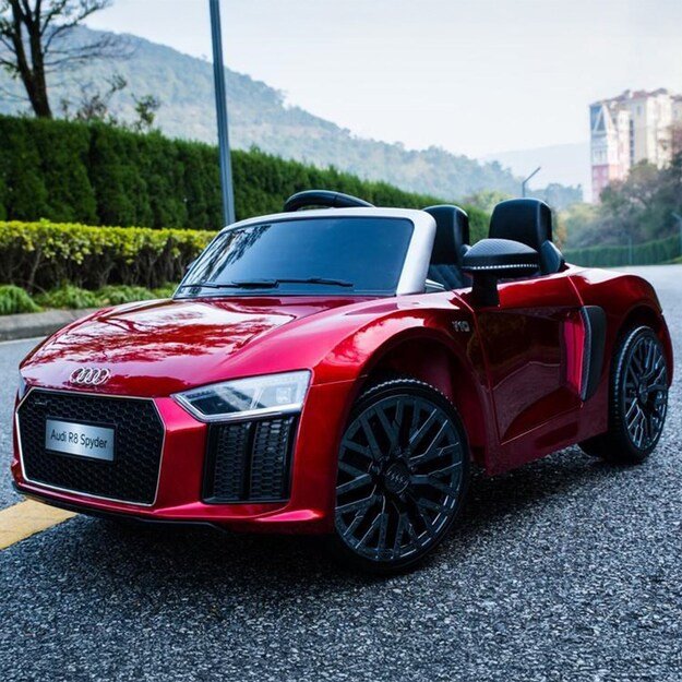 Elektrinis žaislinis automobilis BABY MIX AUDI R8 Spyder MAXI metalinis raudonas