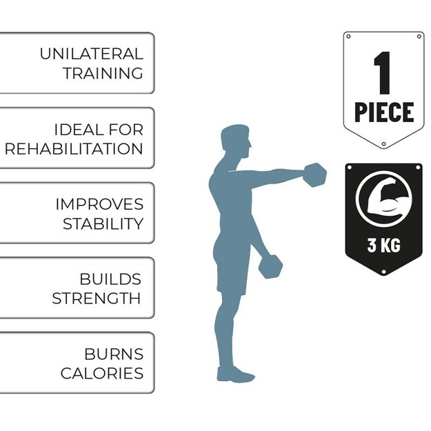 Umbro – mankštos hantelis 3kg (mėlynas) 8