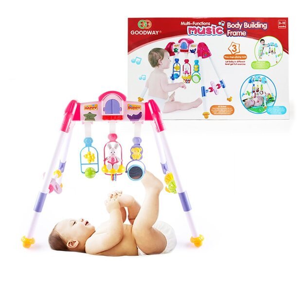 De Lux Baby Mix rožinė lavinamoji žaidimo trapecija