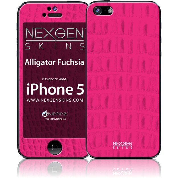 Nexgen Skins su 3D efektu, skirtu iPhone 5/5s/SE (Alligator Fuchsia 3D)