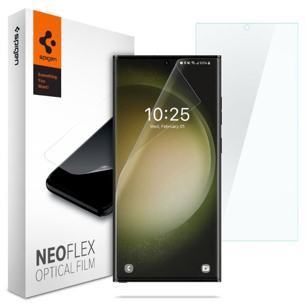 Spigen Neo Flex - Samsung Galaxy S23 Ultra Apsauginė plėvelė 2 vnt. (skaidrus)