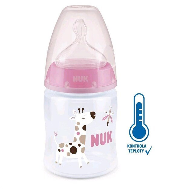 NUK First Choice Temperature Control Baby Bottle 150 ml rožinis