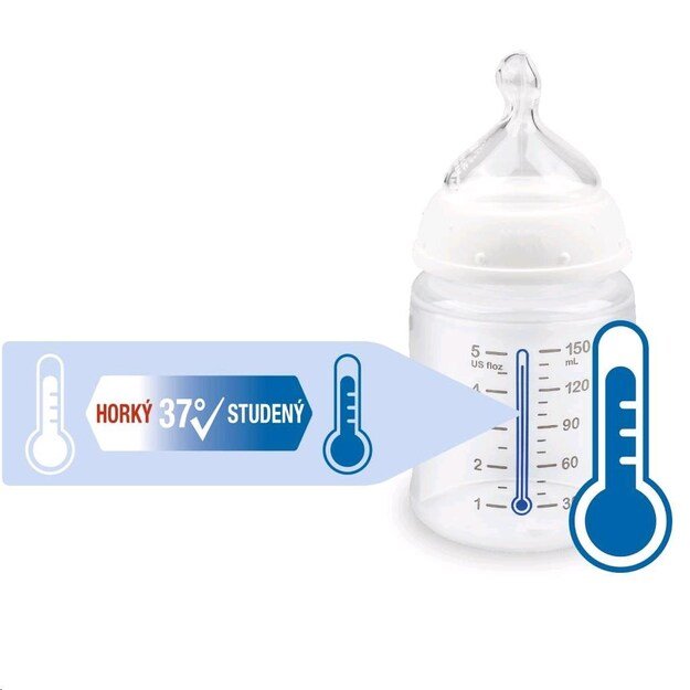 NUK First Choice Temperature Control Baby Bottle 150 ml rožinis