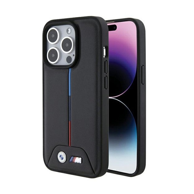 BMW Quilted Tricolor – dėklas, skirtas iPhone 15 Pro Max (juodas)