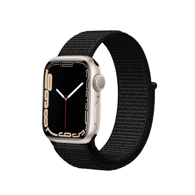 Crong Nylon Reflex – sportinis dirželis Apple Watch 44/45/46/49 mm (juodas)