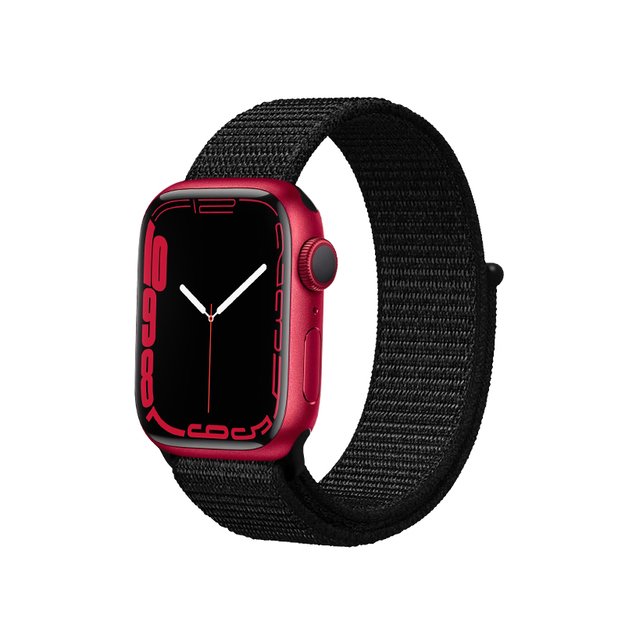 Crong Nylon Reflex – sportinis dirželis Apple Watch 44/45/46/49 mm (juodas)