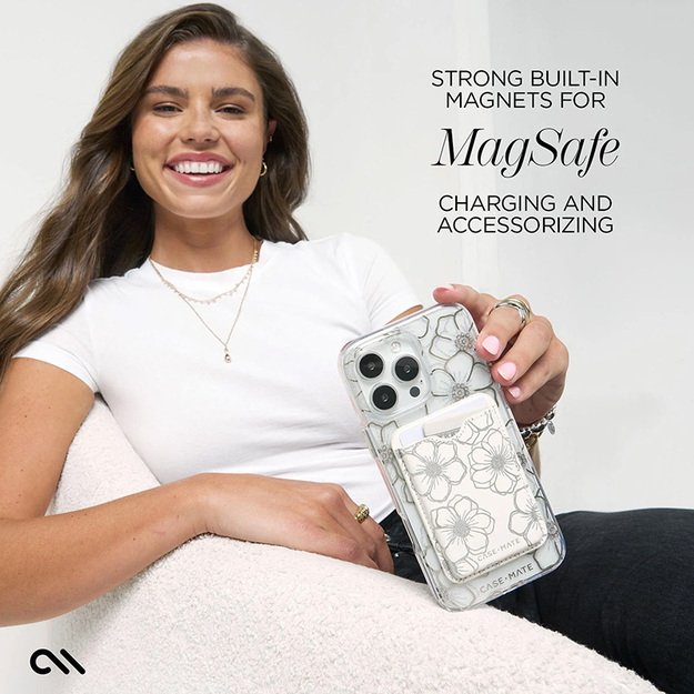 Case-Mate Floral Gems MagSafe – dėklas, skirtas iPhone 16 Pro (auksinis) 19
