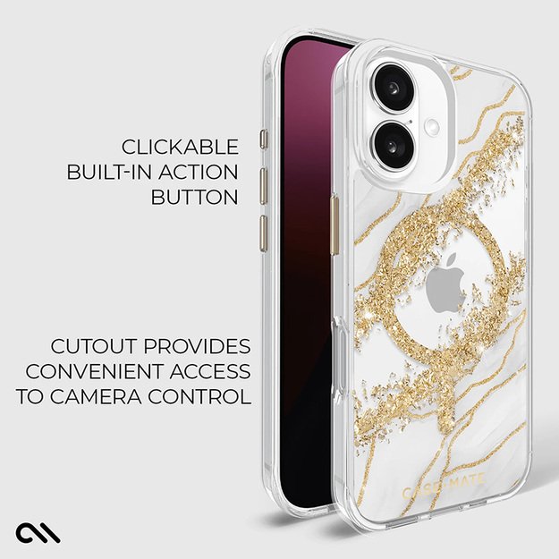 Case-Mate Karat MagSafe – dėklas, skirtas iPhone 16 Plus (granitas) 14