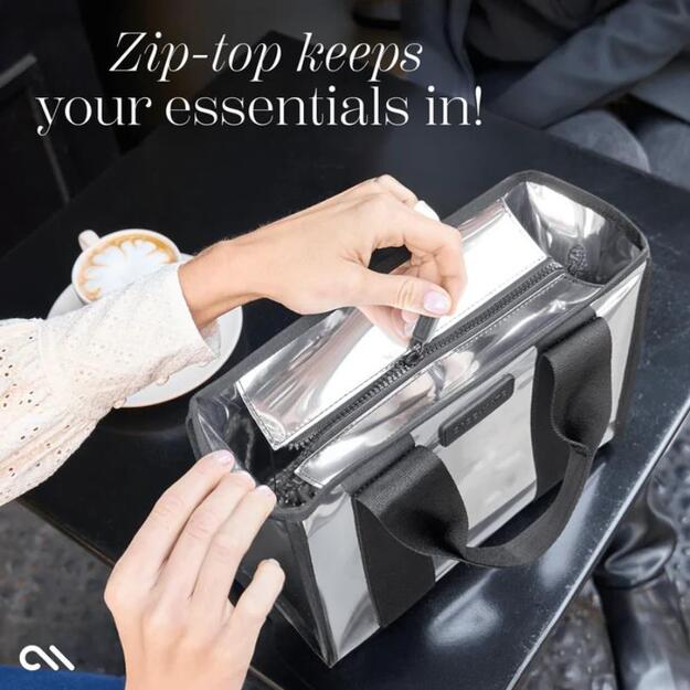 „Case-Mate Mini Travel Tote Bag“ – vandeniui atsparus kelioninis pečių krepšys (sidabrinis chromas) 8