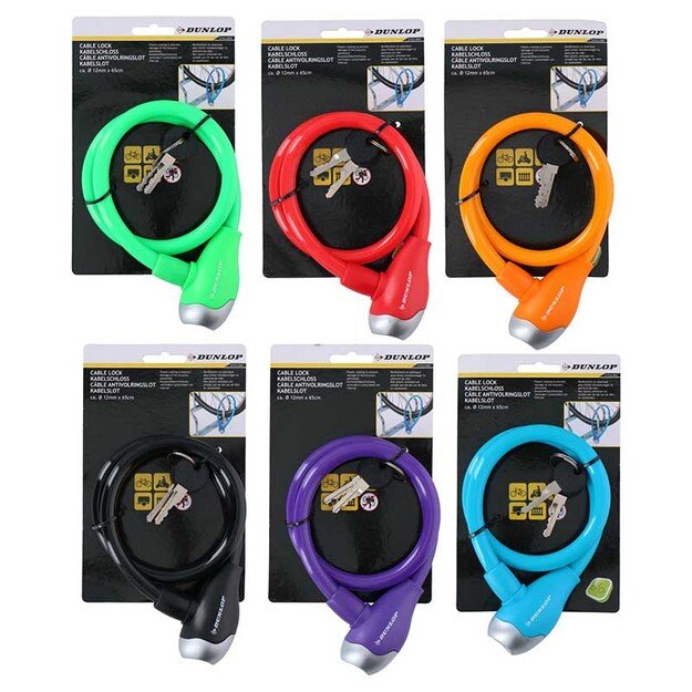 „Dunlop“ – spiralinis dviračio užraktas (raudonas) 4