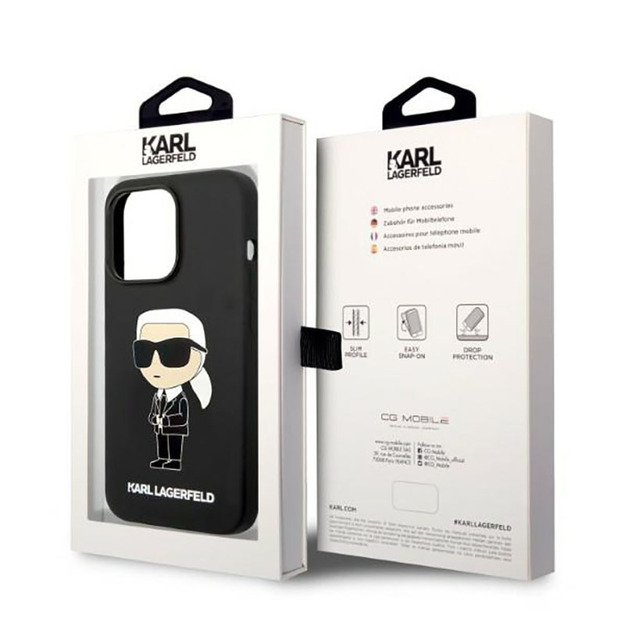 Karl Lagerfeld Silicone NFT Ikonik MagSafe – dėklas, skirtas iPhone 14 Pro (juodas)