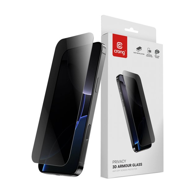 „Crong Privacy 3D Armor Glass“ – grūdintas privatumo stiklas, skirtas „iPhone 14“ / „iPhone 13“ / „iPhone 13 Pro“ 1