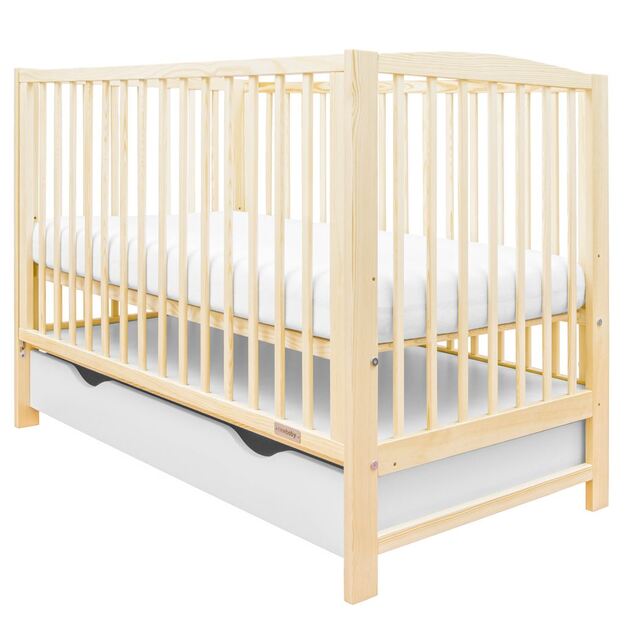Nauja Baby LILLY lovelė su stalčiumi ir stalčiumi natural