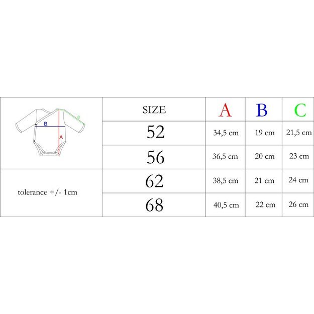 Kūdikių medvilninis bodis su užsegimu šone Nicol Sara, dydis 62 (3-6m), 62 (3-6m)