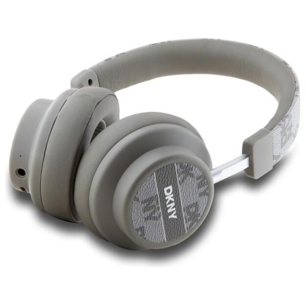 DKNY languotas raštas – belaidės ant ausies uždedamos Bluetooth ausinės V5.3 (smėlio spalvos) 5