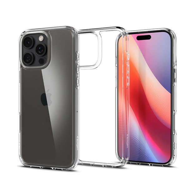 „Spigen Ultra Hybrid“ – dėklas, skirtas „iPhone 16 Pro Max“ (skaidrus)