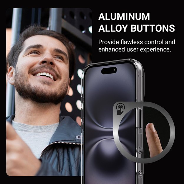 Crong Clear MAG Pro – dėklas iPhone 16 MagSafe (juodas) 2