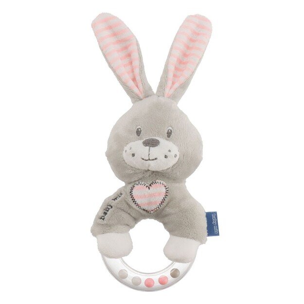 Baby Mix pliušinis Rattle Rabbit Pink