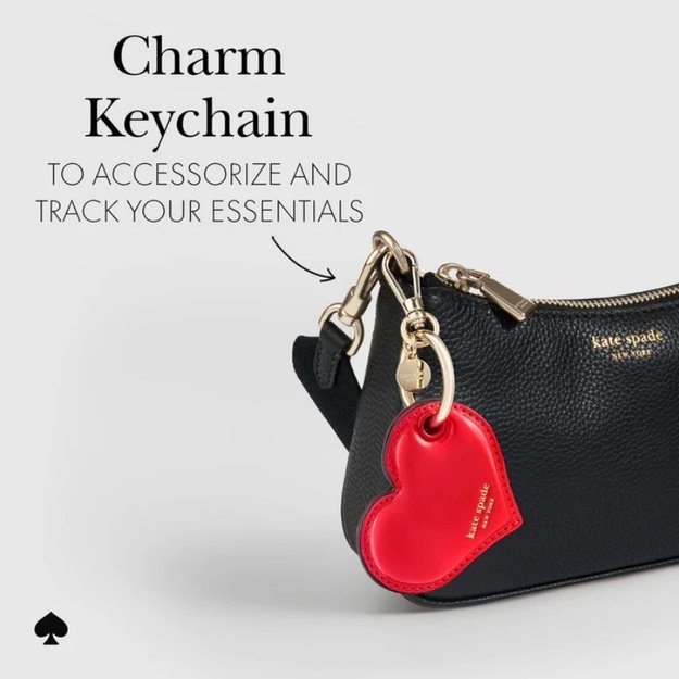 Kate Spade New York Charm raktų pakabukas – apsauginis dėklas, skirtas Apple AirTag (širdžiai)