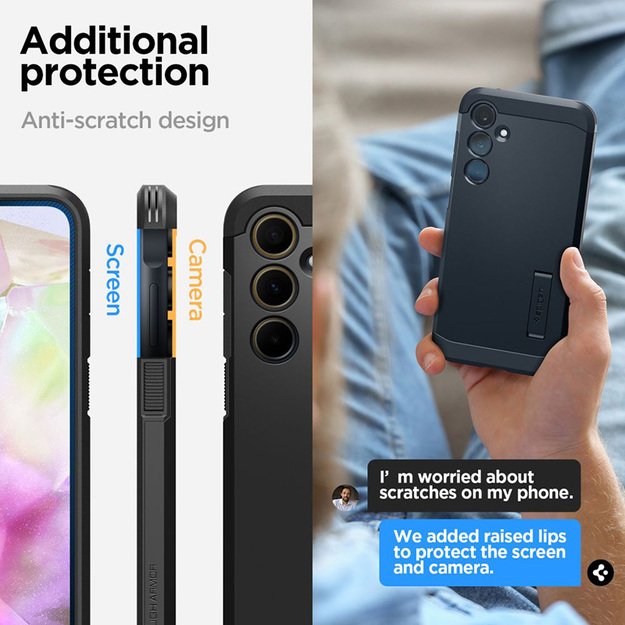 Spigen Tough Armor – dėklas, skirtas Samsung Galaxy A35 5G (juodas) 14