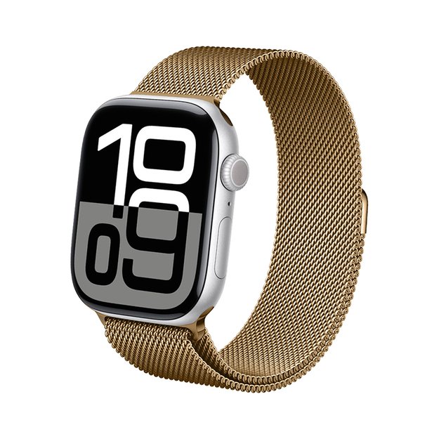 Crong Milano Steel – nerūdijančio plieno dirželis, skirtas Apple Watch 44/45/46/49 mm (auksinis)