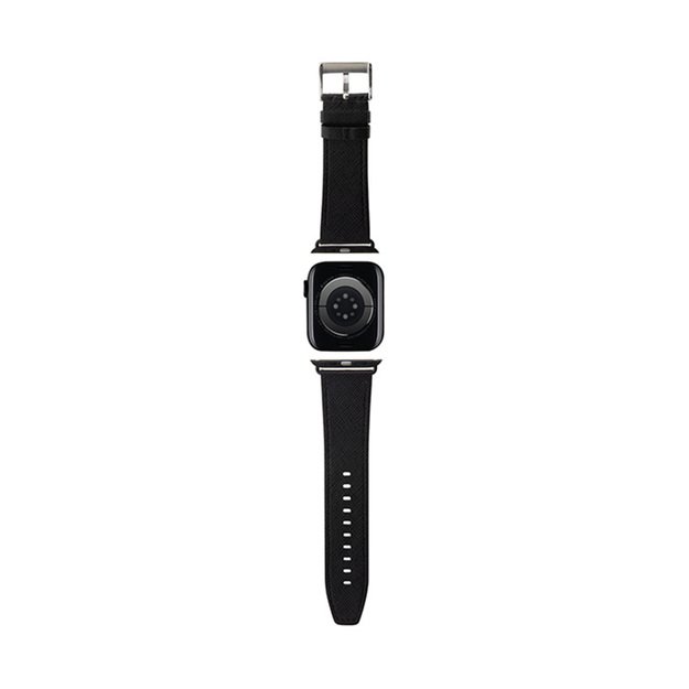 Karlo Lagerfeldo Saffiano monograma – Apple Watch 38/40/41 mm dirželis (juodas) 5