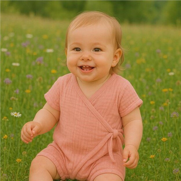 Baby Summer Muslin Jumpsuit New Baby rožinis, 68 (4-6m)