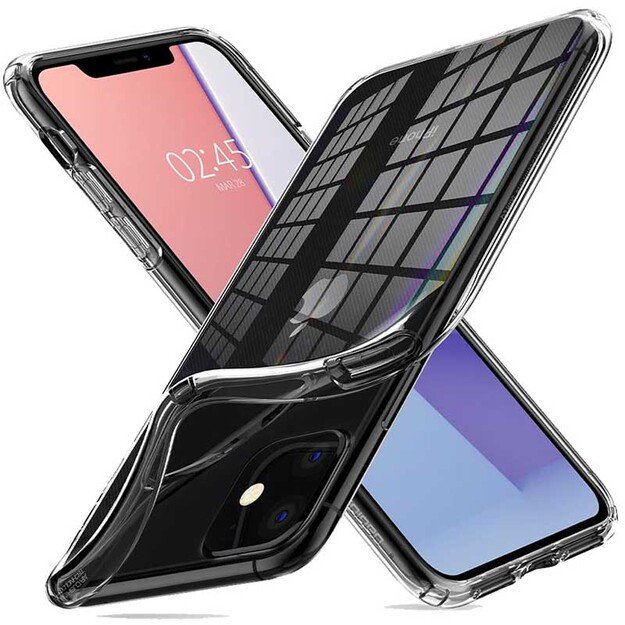 „Spigen“ skystųjų kristalų dėklas, skirtas „iPhone 11“ (skaidrus)