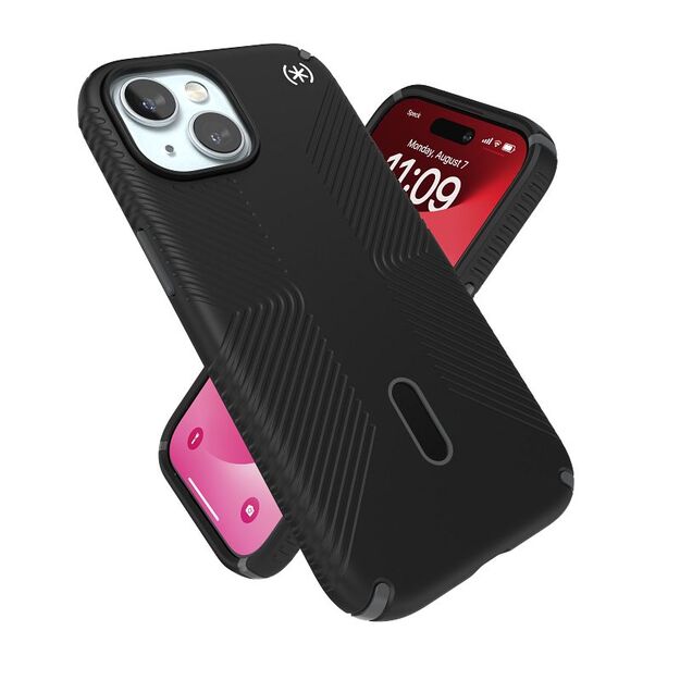 Speck Presidio2 Grip ClickLock & MagSafe – dėklas iPhone 16e / iPhone 15 / iPhone 14 / iPhone 13 (juodas)