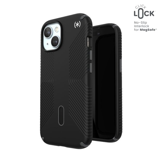 Speck Presidio2 Grip ClickLock & MagSafe – dėklas iPhone 16e / iPhone 15 / iPhone 14 / iPhone 13 (juodas) 1