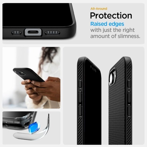 „Spigen Liquid Air Mag MagSafe“ dėklas, skirtas „iPhone 16e“ (matinis juodas) 1