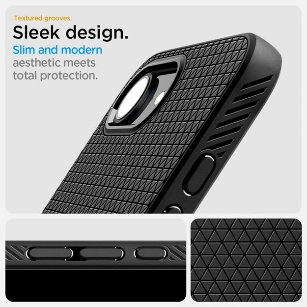 „Spigen Liquid Air Mag MagSafe“ dėklas, skirtas „iPhone 16e“ (matinis juodas) 4