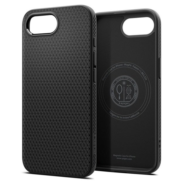 „Spigen Liquid Air Mag MagSafe“ dėklas, skirtas „iPhone 16e“ (matinis juodas) 9